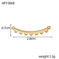 Golden crescent jewelry connector with 8 holes for DIY steampunk necklace crafts - Gold Crescent Connector Component (HP1586B)