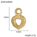 Detailed macro view of a 3D hollow heart pendant in gold finish with radial texture - Gold Heart Style (JP40762DW0)