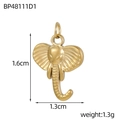 Détails du pendentif éléphant en acier doré avec dimensions 1,6x1,3 cm et poids de 1,3 g - Forme de Tête d'Éléphant (BP48111D1)