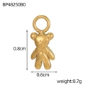 Pendentif ours doré avec mesures de 0,8 cm de hauteur et 0,6 cm de largeur pour bijoux - Forme d'Ours avec Noeud Papillon (BP48250B0)