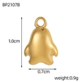 Polished gold penguin pendant charm dimensions showing 1.0cm height and 0.7cm width - Gold Penguin (BP2107B)