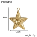 Detail view of gold star pendant showing dimensions 1.8cm by 1.6cm and matte texture - Gold Double Layer Star Style (JP40782DW0)