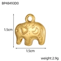 Détail du pendentif éléphant doré de 1,5 cm pour la création de bijoux et colliers - Forme d'Éléphant Décoré (BP48493D0)
