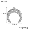 Silver crescent moon charm detail with textured surface and 2.3cm measurement - Silver Twist Crescent Moon Pendant (HP1358A)