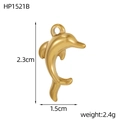 Pendentif dauphin doré aux dimensions 2,3cm par 1,5cm pour création de bijoux - Forme de Dauphin (HP1521B)