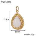 Detailansicht der Anhängergröße mit Maßen von 1.4cm Höhe und 1.0cm Breite für DIY-Schmuck - Perlrand Wassertropfen Rosenquarz Stil (FP29138D3)