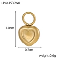 Goldener Herzanhänger aus Edelstahl mit matter Oberfläche und Maßen von 1,0x0,7 cm - Einfaches Gold Herz Anhänger (LP44153DW0)