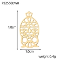 Golden stainless steel geometric hollow pendant with abstract totem design 1.8cm x 1.0cm - Abstract Totem Style (P32558DW0)