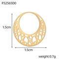 Vue détaillée du pendentif en acier inoxydable doré de 1,5 cm avec poids et dimensions - Style Anneau Géométrique (P32565D0)