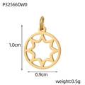 Vue détaillée du pendentif étoile évidé doré avec spécifications de taille et de poids précis - Style Éclat d'Étoile Or (P32566DW0)