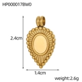 Detailed size specifications for gold teardrop pendant measuring 2.4cm in height and 1.4cm width - Waterdrop Radiant Style (HP000017BW0)