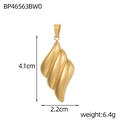 Detailed size and weight view of a golden streamlined wave design pendant jewelry - Streamlined Wave Style (BP46563BW0)