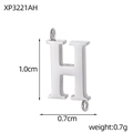 Polished silver letter H pendant connector for DIY jewelry making with dimensions - Letter H Style (XP3221AH)