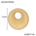 Makro-Detail eines 1,2cm 18K vergoldeten Sternenanhängers mit Maßen und Gewicht - Strahlende Textur Rundes Modell (AP32847D0W0) / Gold