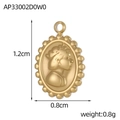 Detailansicht eines ovalen Goldrelief-Anhängers mit Maßen 1,2 cm Höhe und 0,8 cm Breite - Ovales Porträt-Relief-Modell (AP33002D0W0) / Gold