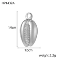 Detailed view of a polished silver shell pendant with dimensions 1.9cm by 1.0cm - Shell Shape (HP1432A)