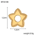 Detailansicht eines 1,2 cm Goldstern-Anhängers mit Perlenrand und Mattierung - Perlenrand Hohlstern (BP3618B-)