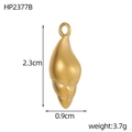 Detail view of a gold conch pendant with dimensions 2.3x0.9cm and matte metal finish - Conch Style (HP2377B)