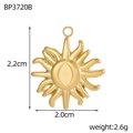 Goldener Sonnenanhänger 2,2cm aus Edelstahl mit Strahlenkranz und Maßangaben - Polierte Wellenförmige Sonnenform (BP3720B)