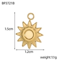 Detaillierte Größenangaben für einen goldfarbenen Sonnenanhänger aus Edelstahl - Konkave Mitte Sonne (BP3721B)
