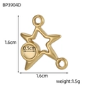 Star-shaped golden stainless steel pendant connector with size and weight details - Star Linker Base (BP3904D)