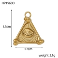 Golden triangle all-seeing eye pendant with measurements 1.8cm x 1.7cm and weight 2.1g - Gold Triangle All-Seeing Eye (HP1960D)