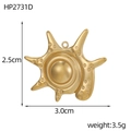 Detailed close-up of a gold starburst sun medallion pendant with size and weight specs - Gold Starfish Sunburst Texture Pendant (HP2731D)