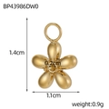 Golden five-petal flower pendant with 1.4cm height and 1.1cm width dimensions - Five-Petal Flower (BP43986DW0)