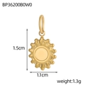 Goldener Sonnenanhänger aus Edelstahl mit 1,1 cm Durchmesser für DIY-Schmuck - Zahnstrahl Sonne (BP36200B0W0)