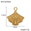 Detailed view of a gold fan-shaped pendant with radial texture measuring 1.5cm by 1.5cm - Fan Pattern (BP47287BW0)