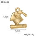 Detailed view of a gold graduation cap and scroll pendant showing 1.3cm dimensions - Graduation Cap (BP3843B)