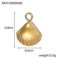 Detail view of 0.8cm golden shell pendant with weight and size specifications - Shell Shape Pendant (AP41506D0W0)