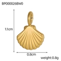 Detailansicht eines goldenen Muschel-Anhängers mit Maßen 1,1cm x 0,8cm und 0,8g Gewicht - Bp000026bw0