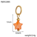 Star-shaped pearl white pendant detail with dimensions 1.1cm height and 0.6cm width - Orange Star(PJ00528B5)