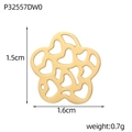 Detail view of 1.6cm gold hollow flower pendant with dimensions and weight specs - Hollow Flower Style (P32557DW0)