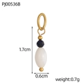 Detail view of natural stone bead pendant showing size 1.7cm x 0.6cm and gold ring - Faceted and Oval Bead Set (PJ00536B)