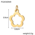 Vue détaillée d'un pendentif fleur en acier inoxydable avec dimensions de 0,9 cm par 0,8 cm - Style Petite Fleur Minimaliste (P32656DW0)