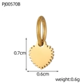 Vue détaillée d'un petit pendentif cœur doré avec dimensions 0.7cm et poids 0.6g - Pendentif Cœur Bord Dentelé (PJ00570B)