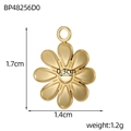 Golden daisy flower pendant in stainless steel with 1.7cm height and 1.4cm width - Little Daisy (BP48256D0)