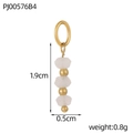 Gedetailleerd beeld van een 1,9 cm gouden hanger met gefacetteerde witte natuurstenen - Transparante Witte Triple Kraal Hanger (PJ00576B4)