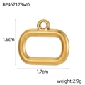 Detailed size specifications for gold rectangular hollow pendant with dimensions and weight - Gold Hollow Rectangle Rounded Pendant (BP46717BW0)