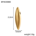 Golden spindle pendant dimension 2.2cm length and 0.6cm width detail with 1.8g weight - Gold Spindle Shaped Perforated Component (BP48308B0)