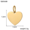 Détail macro d'un pendentif cœur en or 18 carats de 1,5cm avec taille et poids - Pendentif Cœur Poli Or (PJ00568B)