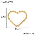 Macro detail of gold heart pendant with specific dimensions of 2.4cm by 2.9cm and 2.6g weight - Gold Hollow Heart Pendant (FP29517D0W0)