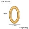 Macro shot of a matte gold oval jewelry link showing dimensions 1.9cm by 1.3cm - Matte Gold Oval Ring (FP30287D0W0)
