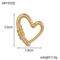 Macro shot of 18k gold plated heart pendant with twisted texture and dimensions 1.5x1.4cm - Gold Twisted Heart Pendant Clasp (HP1972D)