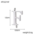 Polished stainless steel letter F connector charm 1.0cm by 0.8cm for DIY jewelry making - Letter F Style (XP3221F)