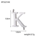 Polished stainless steel letter K connector charm with double rings for jewelry making - Letter K Style (XP3221AK)