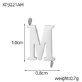 Polished stainless steel letter M connector pendant for DIY jewelry, 1.0cm by 0.8cm - Letter M Style (XP3221AM)