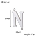 Letter N stainless steel alphabet pendant charm with dual connection loops for DIY jewelry - Letter N Style (XP3221AN)